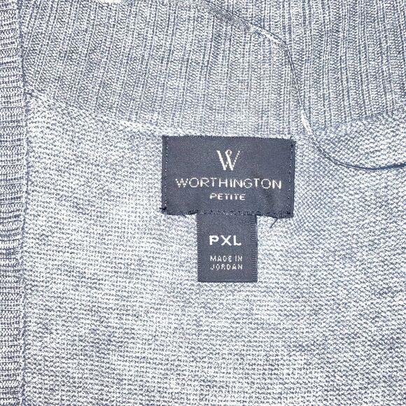 Worthington | Petite Gray Open Front Cardigan | PXL - Picture 6 of 7